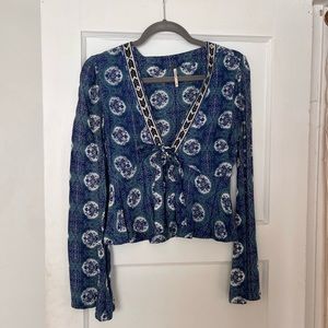Free People bell sleeve top